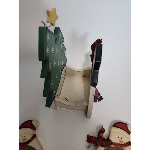 Snowman Family Drink Coaster Set of 6 With Wood Box Holder - Picture 6 of 8